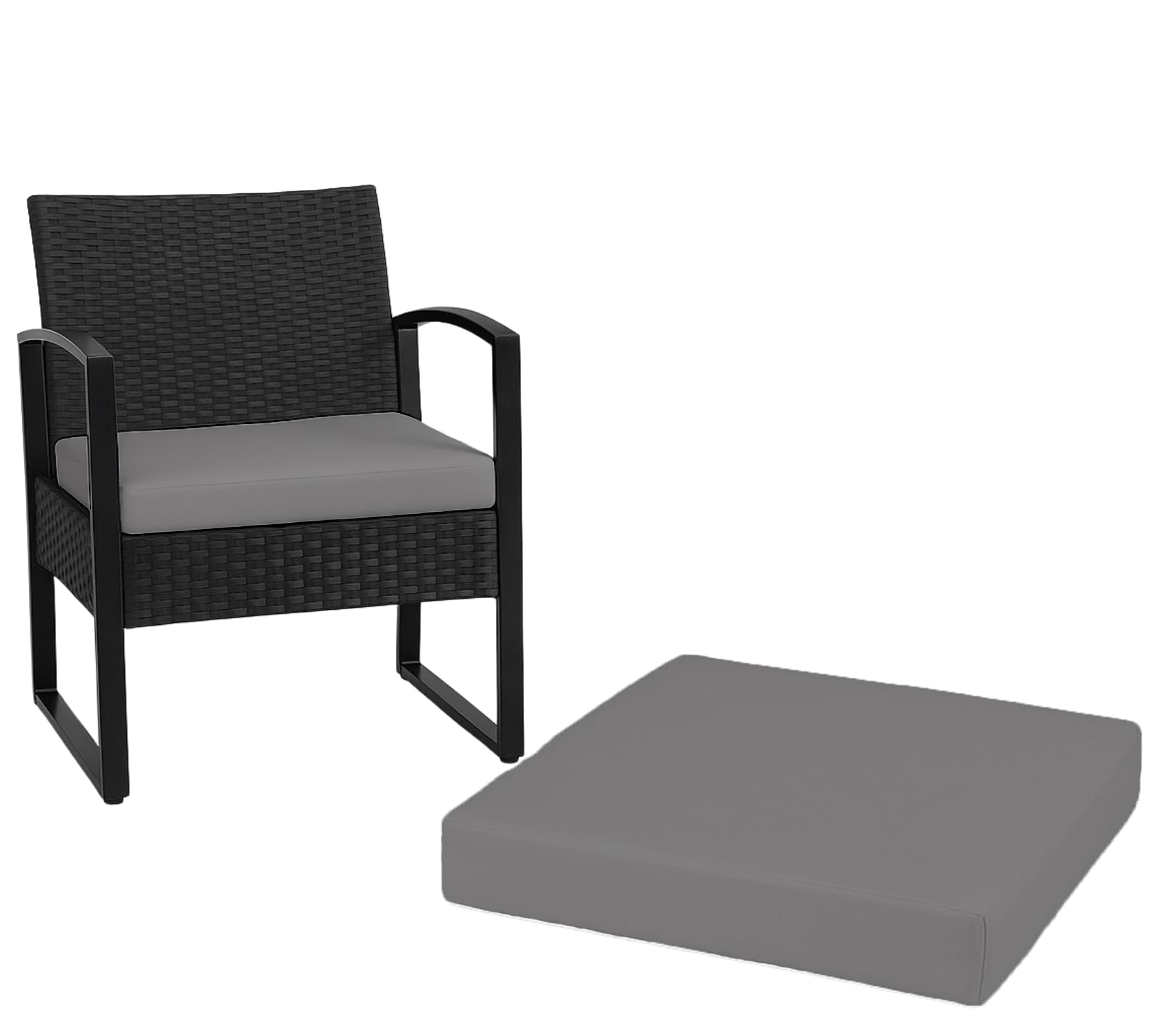 Dazzle Collection Waterproof Garden Seat Pads Seat Cushions Indoor Outdoor Seat Cushions Rattan Chair Pads Outdoor Office Garden Patio Chair Pad (40cm x 40cm x 7cm, Gray)
