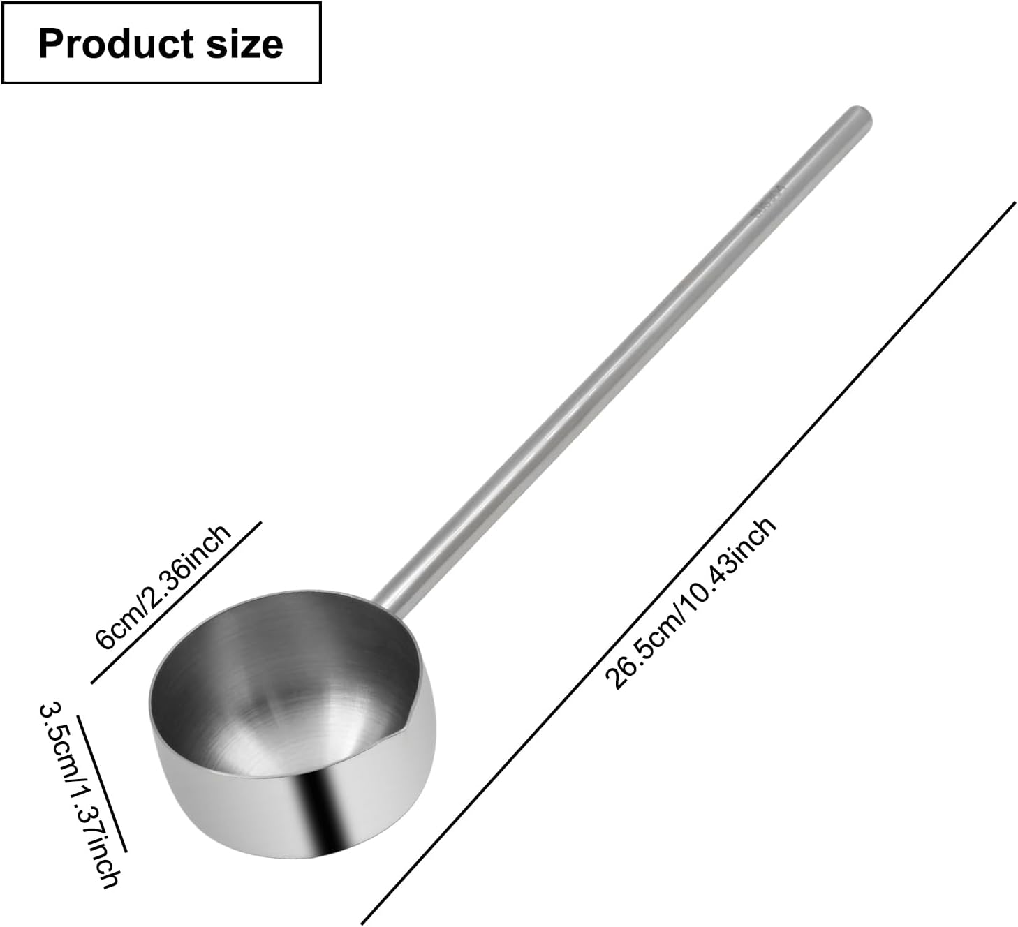2Pcs Stainless Steel Cooking Spoons, Sauce Scoop with Long Handle 304 Stainless Steel Deep Oil Sauce Spoon for Kitchen Cooking, Serving