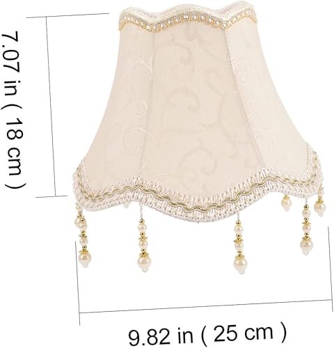 Miniatura 5 de Homoyoyo Pantalla de pared blanca Candelabro Decoración de velas, adorno de flecos, pantalla de tela, pantalla de lámpara crema, sombras, cubiertas
