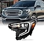 AKKON - Fit 2018 2019 2020 2021 GMC Terrain [LED Projector] C-Tube Running Chrome Headlight Driver Left Side Replacement