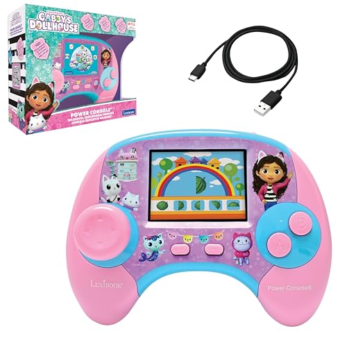 Lexibook, Gabby et la Maison Magique, Power Console®, Console de Jeux éducative bilingue FRANÇAIS/Anglais avec 100 activités, Écran Couleur, JCG100GDHi1