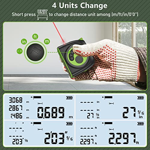 image for Huepar 2-in-1 Laser Tape Measure, 197Ft Rechargeable Laser Measurement