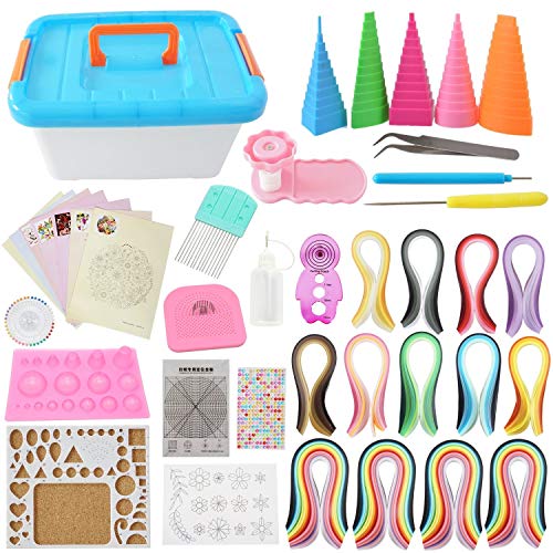 Quilling Kit Complete Quilling Paper Set with 1940 Strips All Necessary Tools and Storage Box Suitcase for Beginners, Advanced Quiller