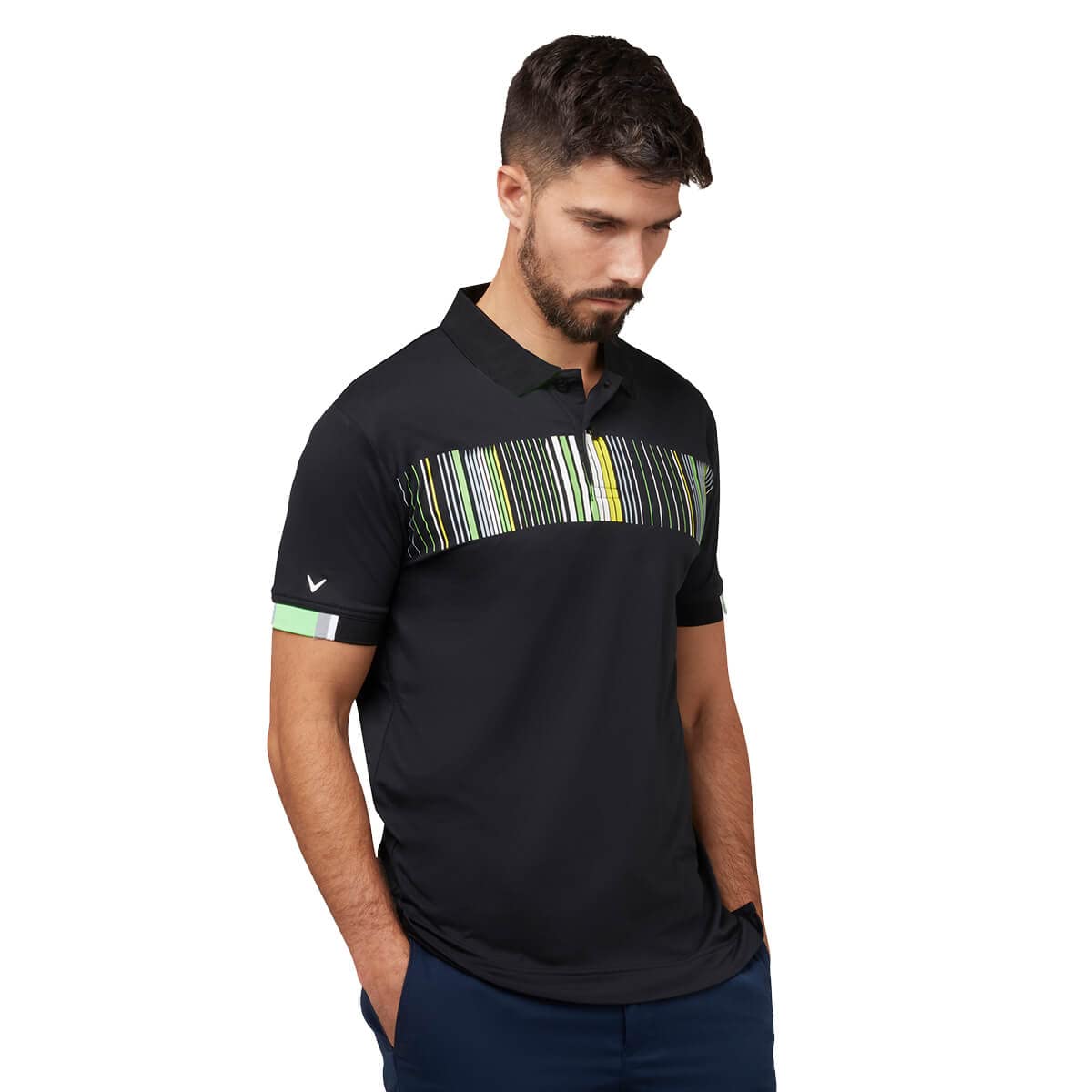 CallawayGolf Mens Multi-Color Floppy Disk Print SwingTech Polo Shirt