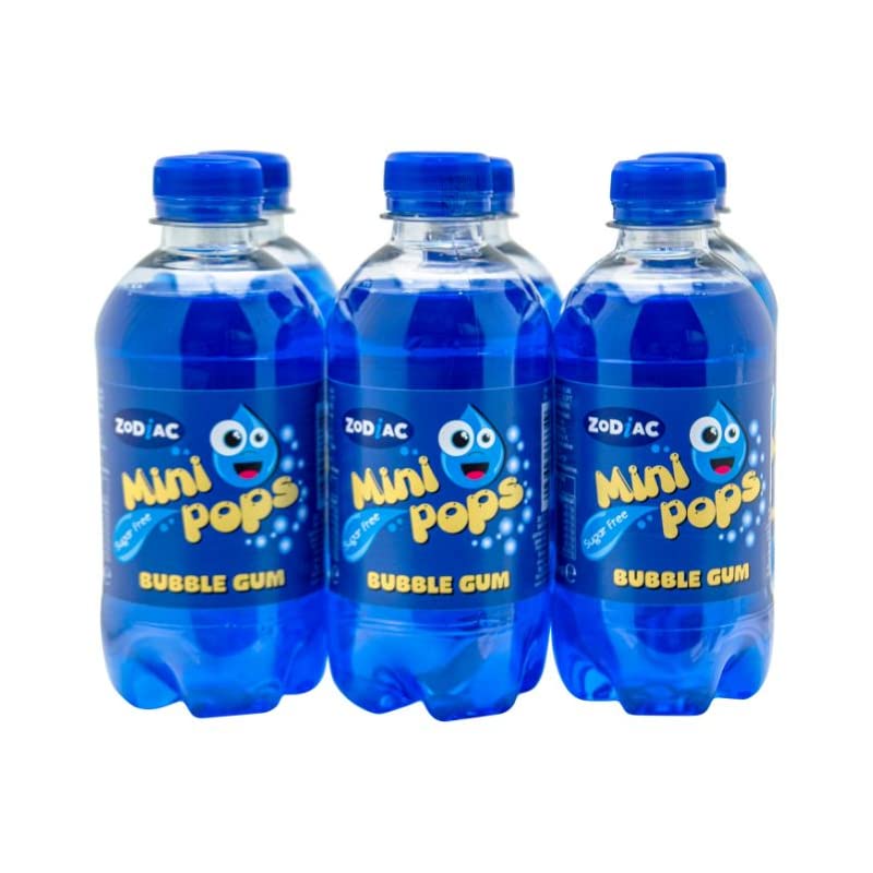 Zodiac Mini Pops Bubblegum 6 x 330ml - Case of 4