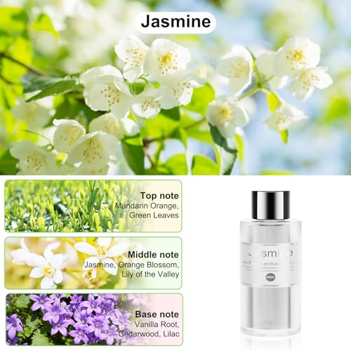 Image of Amor Lyris 2 Packs Essential Oil Refill for Smart Car Air Freshener, 3.5OZ Car Diffuser Refill, Aromatherapy Perfume Refill Can be Used for 4-8 Months, Made with Natural Plant Extracts, Jasmine