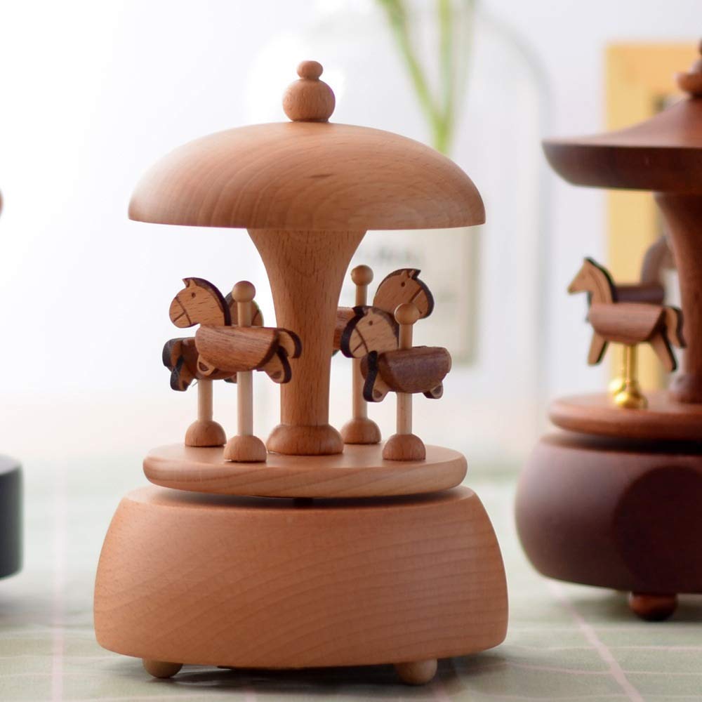 クラシック木製オルゴール Amazon.co.jp: オルゴール 工芸品かわいい光木製オルゴール創造的な