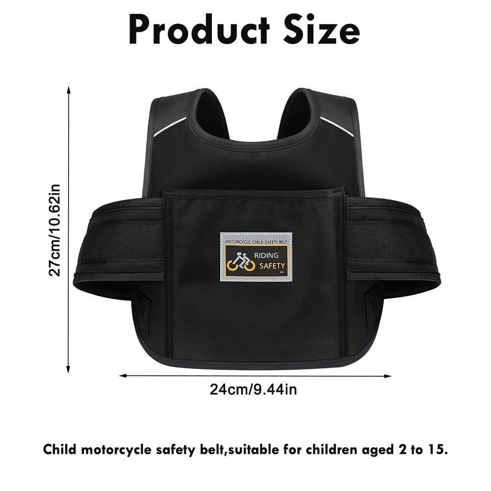 Cinturón de seguridad para moto infantil, nailon, 30 kg, capacidad de carga para moto y scooter