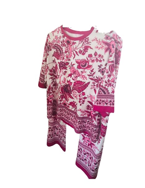 Daisy Doo - Women's Rayon Printed Cord Set Round Neck 3/4 Sleeves | Co-Ods Set for Women