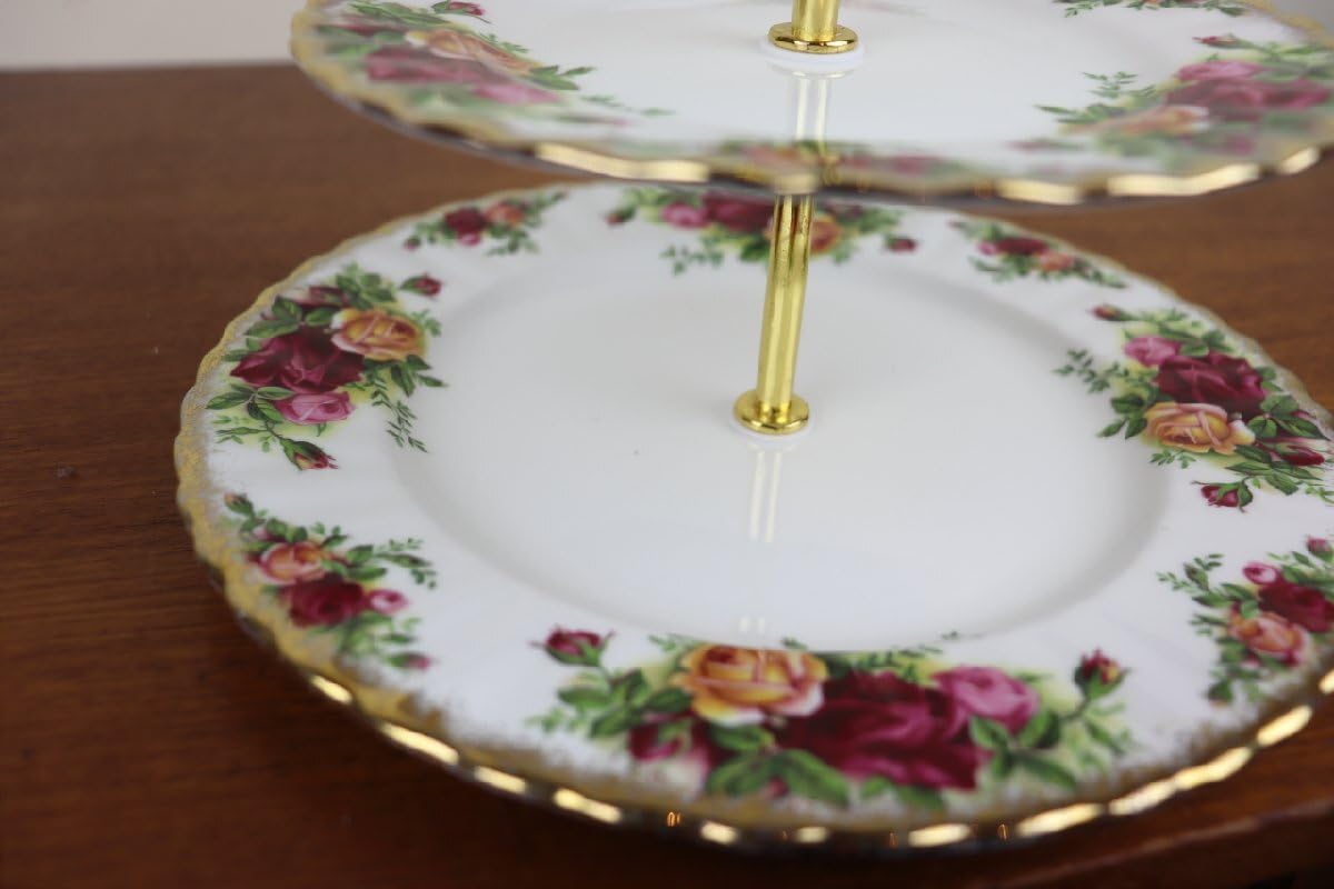 ロイヤルアルバート　オールドカントリーローズ　3段ケーキスタンド　プレート　薔薇 Amazon.com | Royal Albert Old Country Roses Cake Stand Three