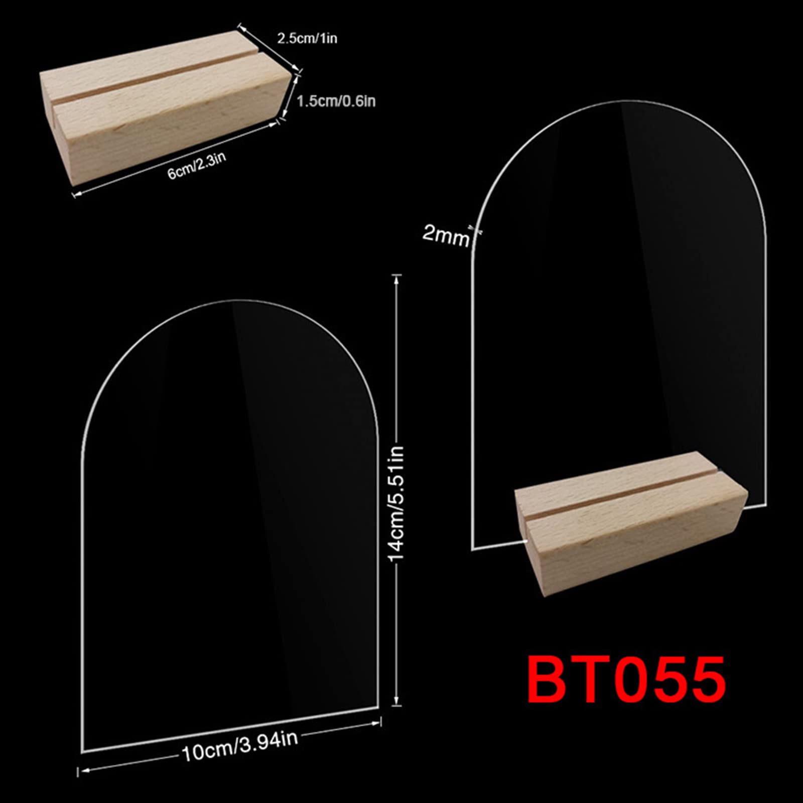Tischkartenhalter Aus Akazienholz – 20 Stück, Für Schilder Bis 12,7x17,8 Cm, Ideal Für Hochzeiten & Events