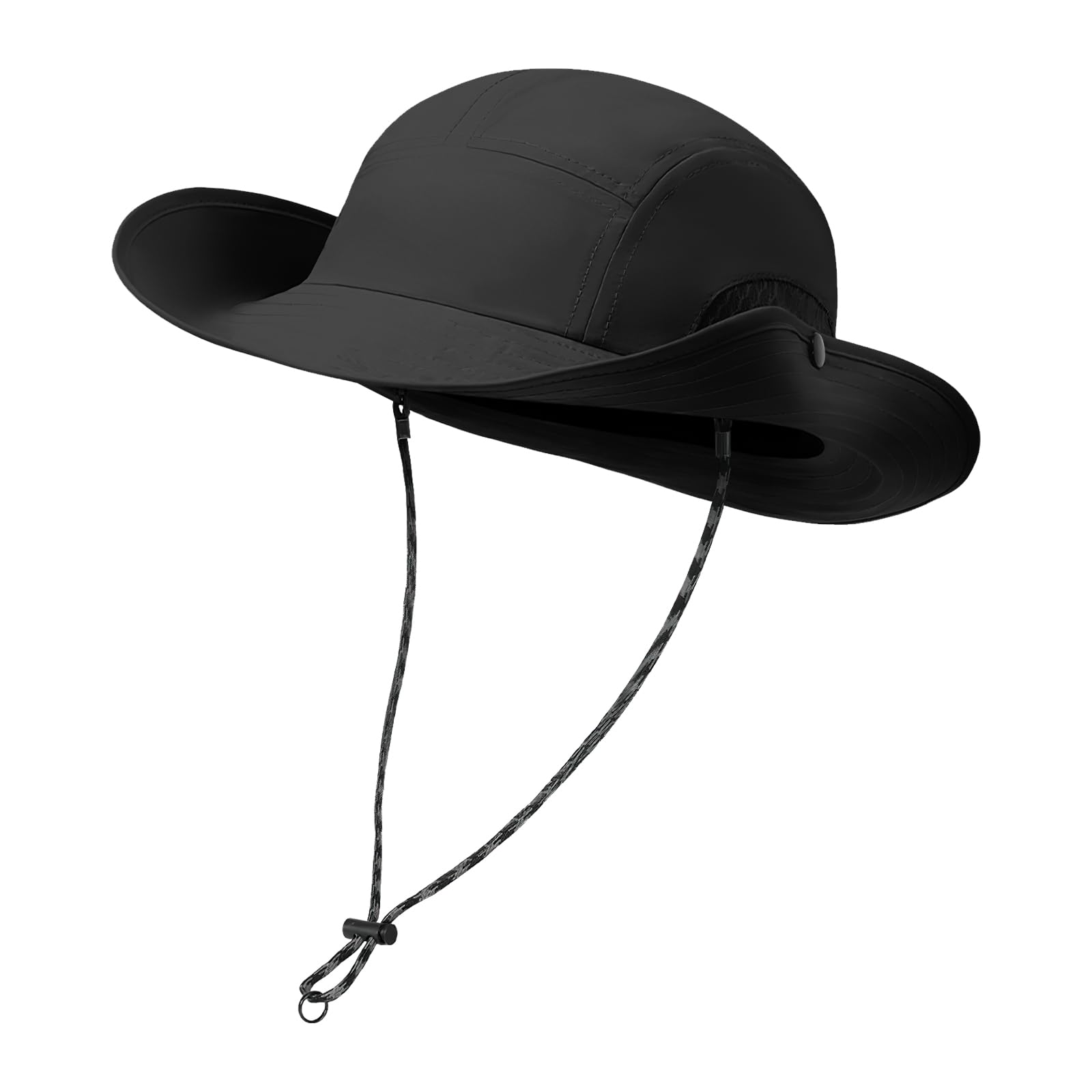 TAGVO Sombrero de Pesca Hombre, Protección UV Sombrero de ala Ancha Boonie Ajustable Plegable Sombrero de Pescador Gorro Safari Transpirable para Caza Senderismo Exteriores 60-65CM