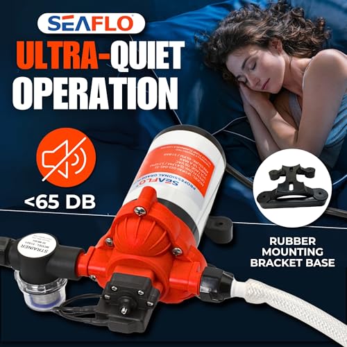SEAFLO 33 Series Water 110V AC Pressure Pump - 115V AC, 3.3 GPM, 45 PSI, Self Priming, Smart Pressure Switch, for RV/Caravan/Marine/Industrial Use-NSF, CE & Rohs Certified, UL Listed, 4-Year Warranty