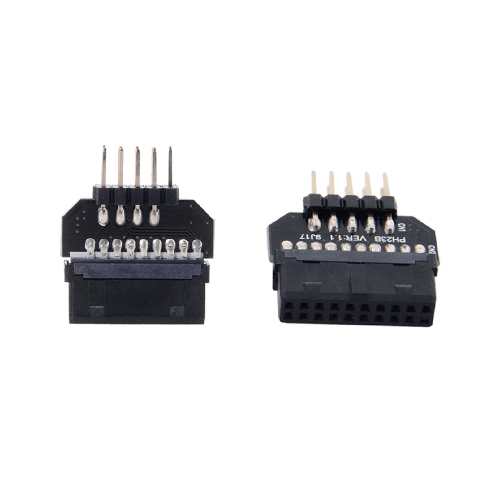 Adaptador USB 2.0 9 Pines a USB 3.0 19 Pines Conector Puente para Tarjeta Madre con Función de Adaptación Inversa Y Transmisión Estable de Información, 5 Piezas