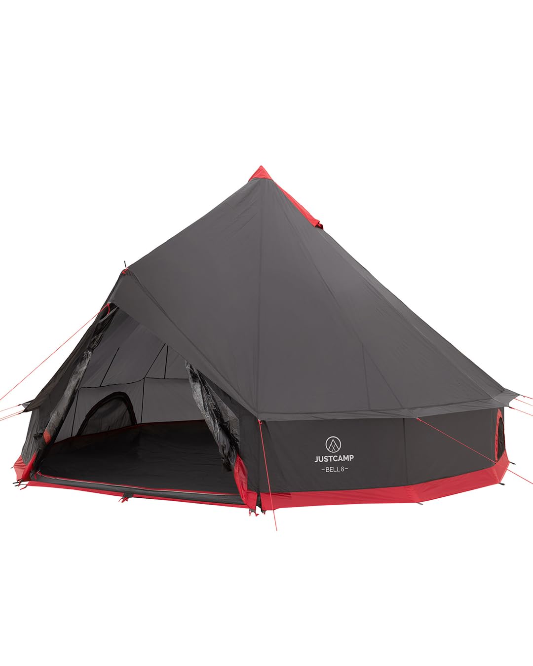 JUSTCAMP Bell Tipi Tentes - Tente de Camping extérieure 4/8 / 10/12 Personnes/Places, 4 Saisons, familiale, imperméable, Premium XXL géante - Gris/Menthe