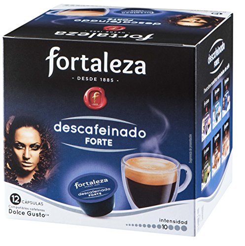 Café FORTALEZA - Cápsulas de Café Descafeinado Forte Compatibles con Dolce Gusto - Pack 4 x 12 - Total 36cápsulas
