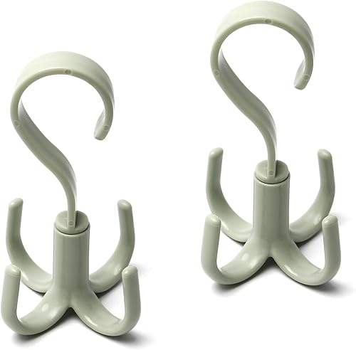 Juvielich 2 ganchos giratorios para cinturón de 360 grados, organizador giratorio con 4 ganchos para secar toallas, brasieres, ropa, guantes, Juvielich 2 ganchos giratorios para cinturón de 360 grados, organizador giratorio con 4 ganchos para secar toallas, brasieres, ropa, guantes,