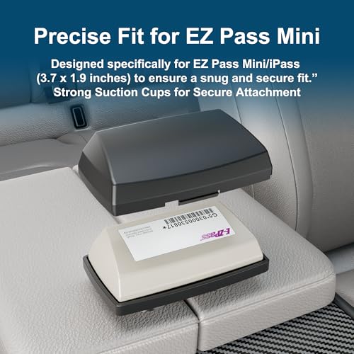 Image of Zeyitian Ez Pass Holder Black 1 Pack - Super Strong Suction Cups for Windshield, Toll Pass Transponder Holder for EZ Pass /iPass