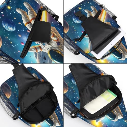 Sling Bag unisex para mujer y hombre estampado astronáuta miniatura 5