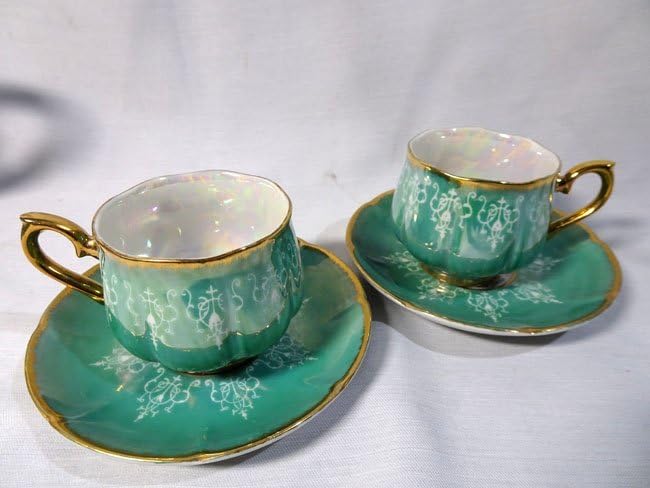 ◆【希少】古城の描かれたティーカップ＆ソーサーセット 花食器アンティークレトロ② ◇【希少】古城の描かれたティーカップ＆ソーサーセット 花食器