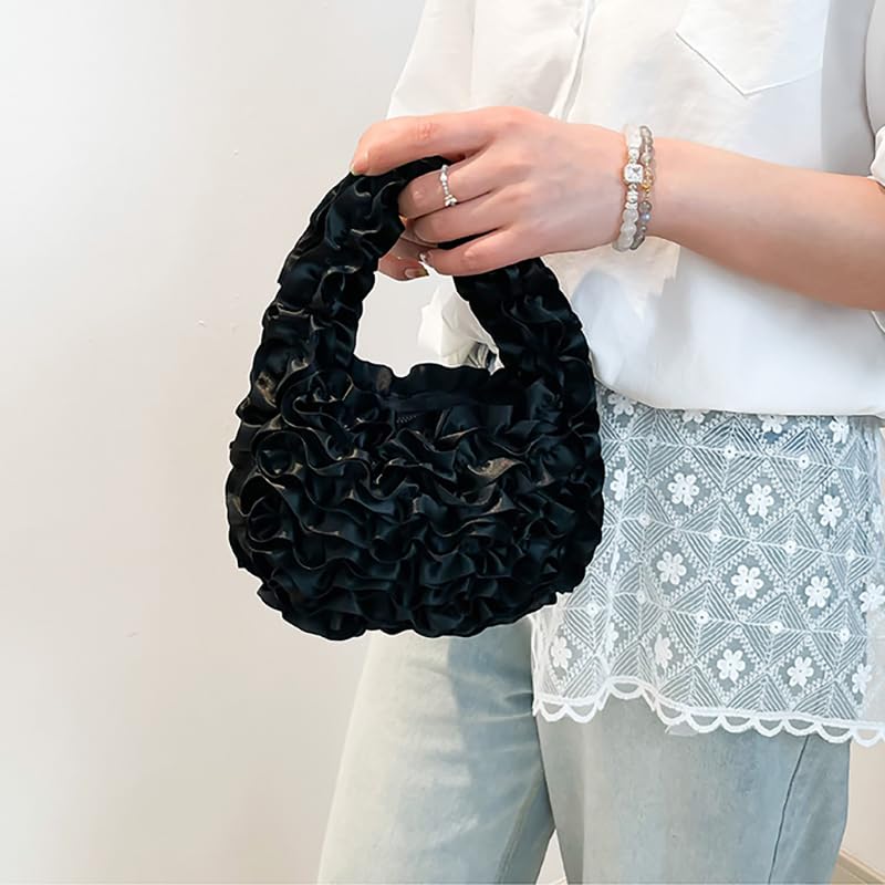 Women Lace Handbag Soft Gauze Bag Lace Ruffle Style Purse2