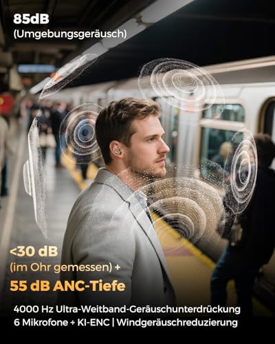 SoundPEATS H3 In-Ear Bluetooth Kopfhörer mit -55 dB Hybrid ANC, Schwarz – Ansicht 6