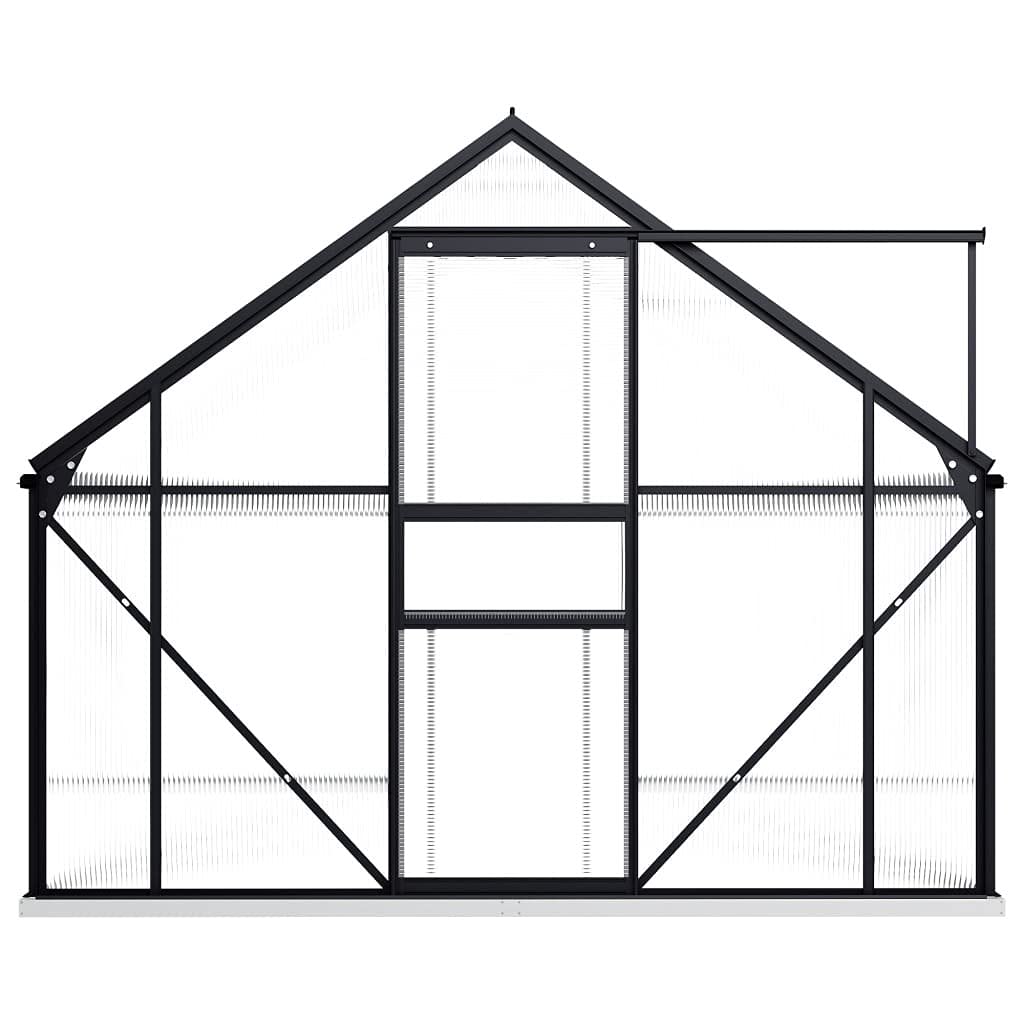 Szklarnia z ramą fundamentową, antracyt, aluminium, 7,03 m³
