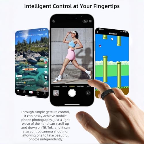 Image of Smart Rings for Couples，Health Rings for Men & Women, 24 /7 Track Heart Rate, Sleep, SpO2, Stress, HRV & Cycles. 5ATM Waterproof, iOS /Android, No Subscription. (White, 6 (16.6mm))