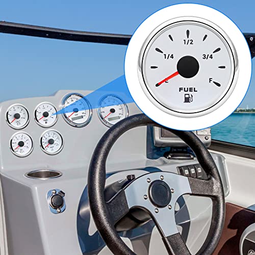 Image of ARTILAURA Fuel Sending Unit and Gauge Kit, 240-33ohms 7 inch (175mm) Boat Marine Fuel Tank Sender Stainless Steel Gas Sensor for Car Truck Vehicle (White)