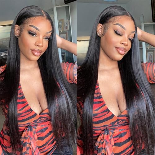 Image of ISEE HAIR Straight Lace Front Wig Human Hair Wear Go Glueless Wig 24 Inch