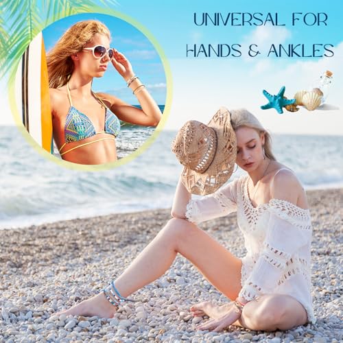Yinkin 24 Pcs Boho Surfer Ankle Bracelet for Women Men Adjustable Beaded Anklets Unisex Handmade Braided Bracelet Waterproof Surfer Beach Bracelet Anklet Bracelet String Rope Jewelry4