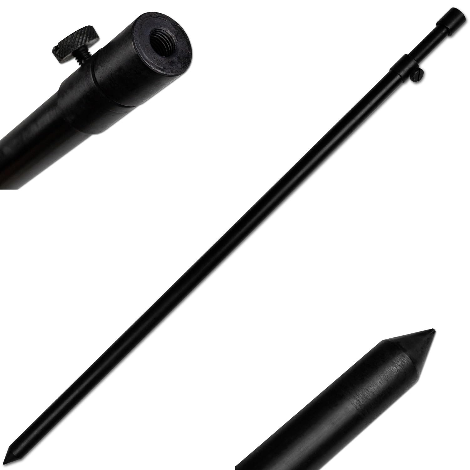 3er/4er Set Bankstick Alu Stormpole 40-70cm/60-105cm/80-140cm 19/16mm schwarz Erdspeer Erdspieß
