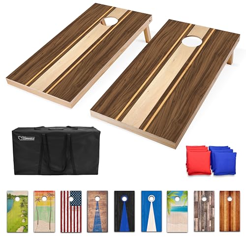 GoSports Walnut Design Cornhole Set