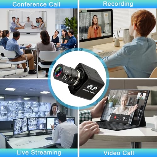 Image of Global Shutter USB Camera Manual Focus High Speed 5MP @ 50fps 1440P @ 60fps Industrial Video Camera with 2.8-12mm Zoom Lens CS Mount Variable Focus Close-Up PC Camera