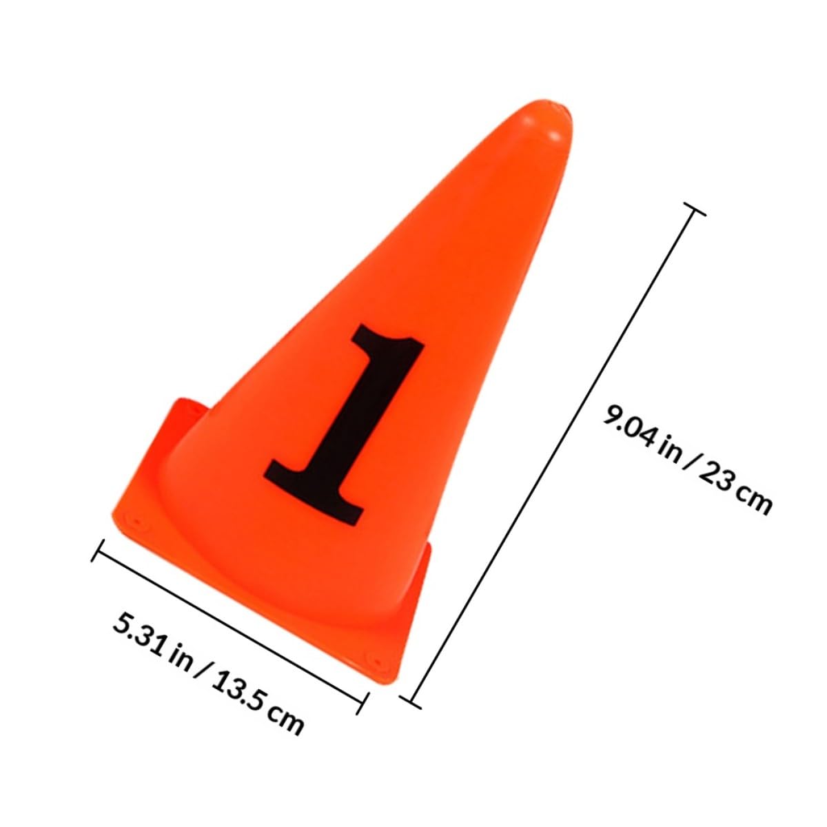 Cônes de Signalisation Lot de 10 Orange pour Entraînement de Football en PE Design Lumineux et Sécurisé pour Entraînements Sportifs en Extérieur