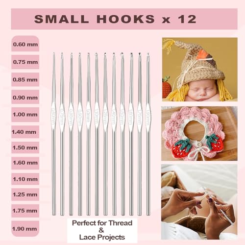 Image of BLISSO 60 Pcs Crochet Set - Ergonomic Crochet Kit for Beginners Adults for 1000's of DIY's with Yarn & Tools | Rakshabandhan Gift for Sister