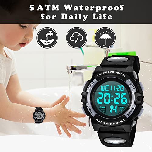 Image of Kids Watch,Boys Watch for 3-15 Year Old Boys,Digital Sport Outdoor Multifunctional Chronograph LED 50 M Waterproof Alarm Calendar Analog Watch for Children with Silicone Band,Kids Gift