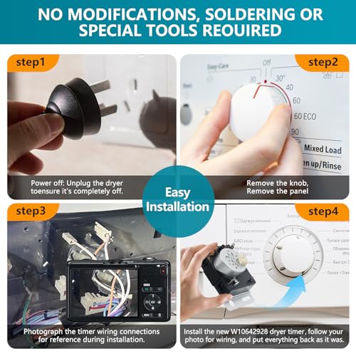 Image of W10642928 WPW10642928 Dryer Timer Replacement, Genuine OEM Quality, Replaces AP6023568, 4448993, PS11756913, PD00043061, Fits Maytag Dryers, Durable, Easy to Install, 2-Year Warranty