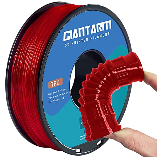 Image of GIANTARM TPU Filament 1.75mm Flexible Soft 3D Printer Consumables Red,95A 1kg Spool (2.2 lbs.), Dimensional Accuracy + /- 0.05 mm