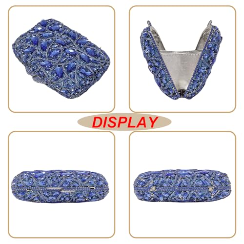 Image of Colorful Crystal Clutch Box Handbag Women Sparkling Evening Bags for Wedding Party Prom Purse