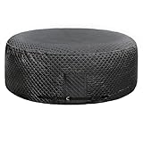 UCEDER Insulated Inflatable Hot Tub Cover,Round Spa Thermal Cover with External Heater/Pump Install Door Design,Energy-Saving and Eco-Friendly for Keeping Warm(Black,71" D x 28" H)