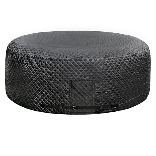 UCEDER Insulated Inflatable Hot Tub Cover,Round Spa Thermal Cover with External Heater/Pump Install Door Design,Energy-Saving and Eco-Friendly for Keeping Warm(Black, 83" D x 28" H)