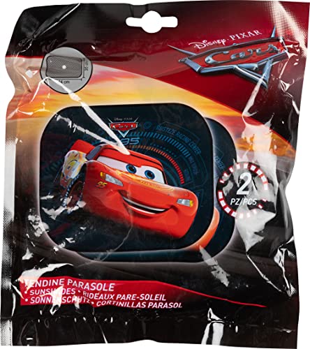 Tataway - Disney Cars Auto-Sonnenblenden | UV-Schutz für Kinder | Saugnapfbefestigung | Disney-Grafiken | Sonnenschutz Auto, Schwarz, 11 x 11 x 2 cm, Stoff