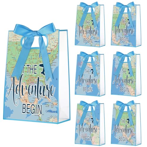 Aliceset 24 Pcs Clear World Map Bags