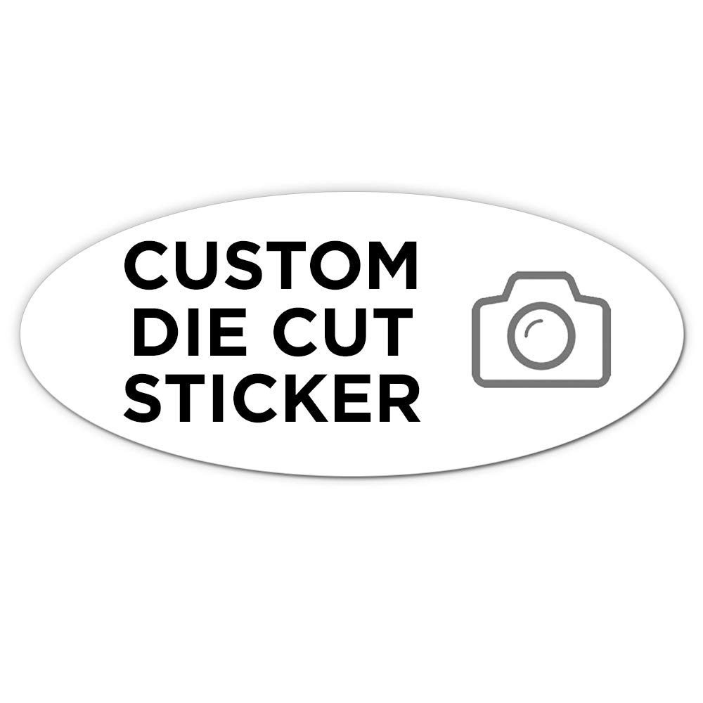 75 Oval Custom Die Cut Stickers 7" x 3" for Laptops, Windows, Cell Phones, Cars. Upload Your own Image, Logo, or Design…