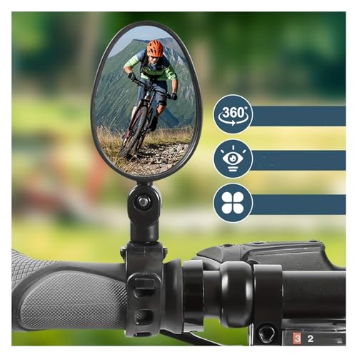Espejo retrovisor de ciclismo gran angular de 2 piezas para evitar puntos ciegos en ciudad 3