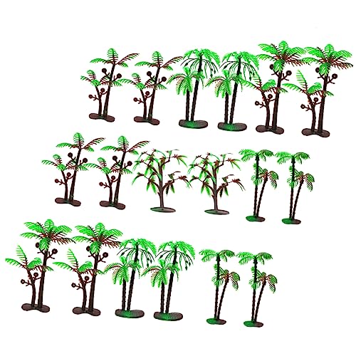ULTECHNOVO 1 Juego Adorno De Árbol De Coco Plantas Artificiales Decoraciones De Acuario Frondas Decoración De Plantas De Pecera Tropical Planta Artificial Green El Plastico 60 Piezas