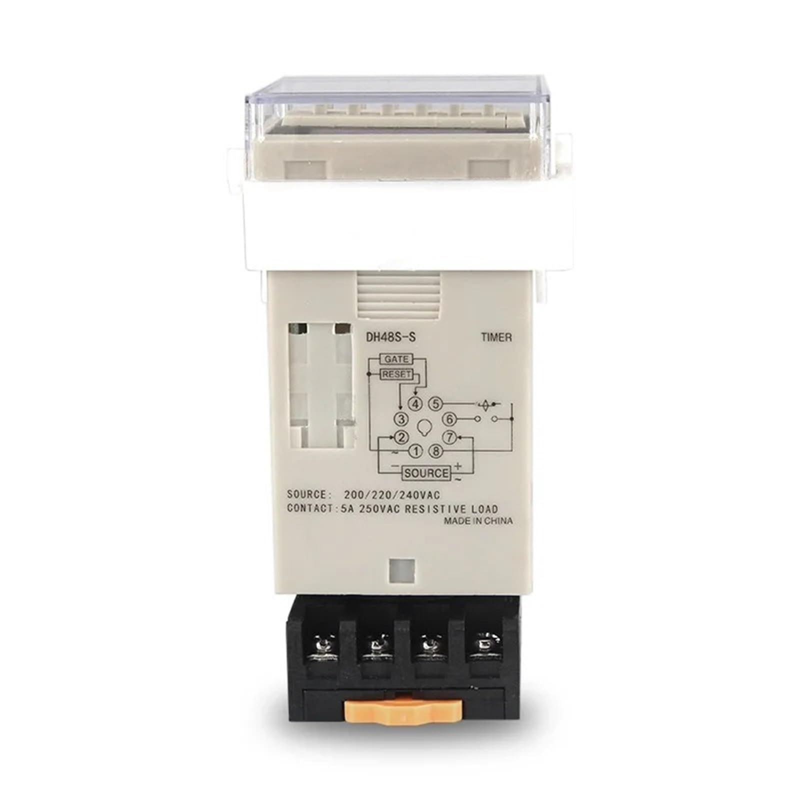 1 Unidad de Interruptor de relé Temporizador programable LED Digital DH48S-S 0,1 S-99H Base de Enchufe AC/DC 12V 24V 36V 110V 220V 380V Temporizador de Ciclo de repetición(DCAC24-240V)