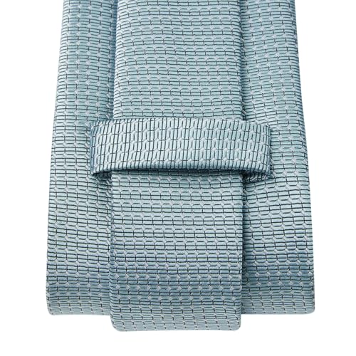 Image of HISDERN Ties for Men Formal Business Plaid Checked Mens Ties and Pocket Square Set Classic Wedding Necktie Handkerchief