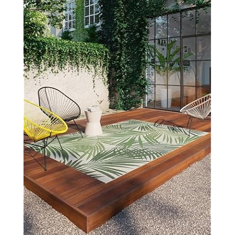 Allbee Tropical Leaves Indoor Outdoor Rug Cover